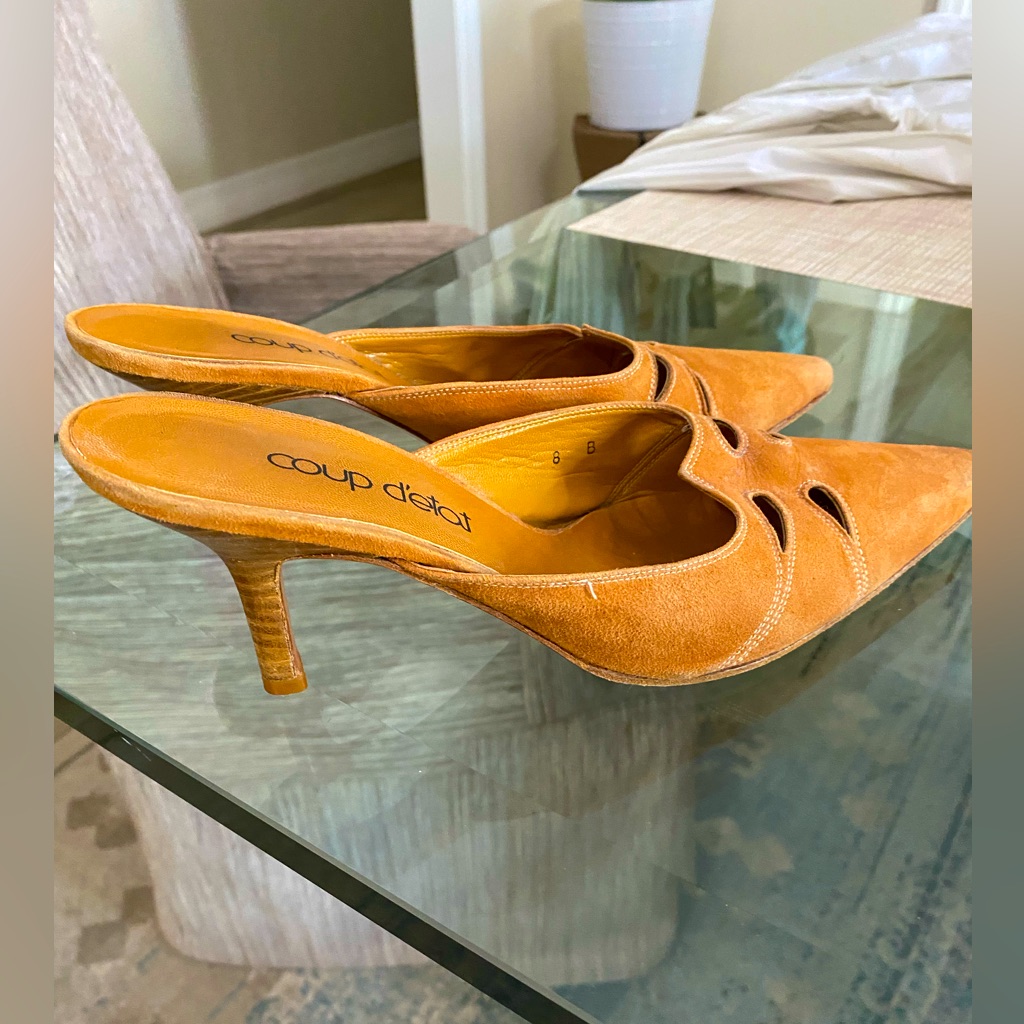 Coup Detat Suede Sling Heel Shoes Made In Spain
